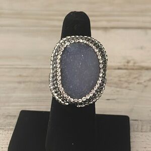 Beautiful Blue Druzy Ring.